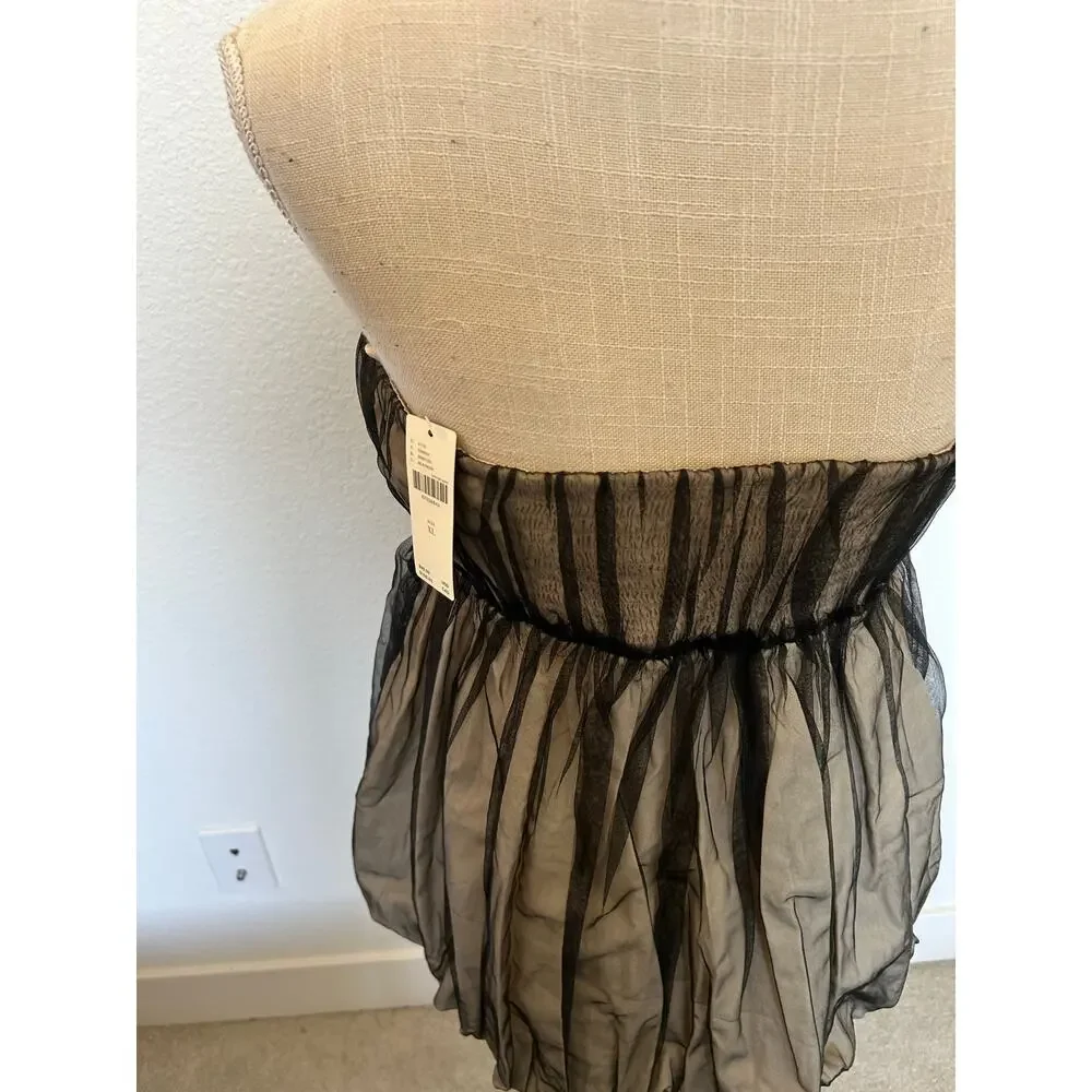 Anthropologie Goth Whimsy Strapless Tulle Bubble Hem Top - XL - Picture 5 of 9